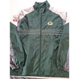 Vintage Reebok NFL Team Apparel Green Bay Packers SI Windbreaker Jacket Men's XL